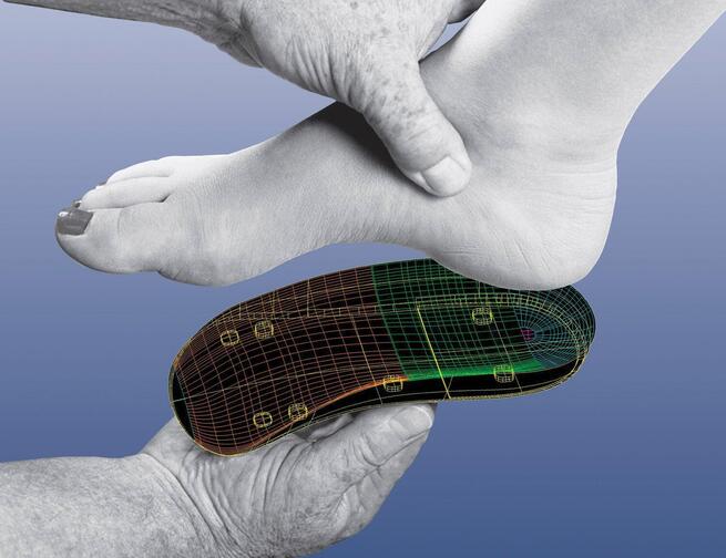 Foot and custom orthotic
